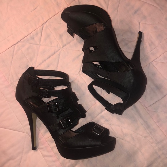 Miss Me Shoes - NWOT MISS ME Black strappy booties stilettos